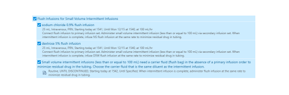 Flush Infusions order