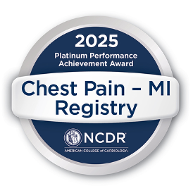 American College of Cardiology’s 2025 NCDR Chest Pain ̶ MI Registry Platinum Performance Achievement Award